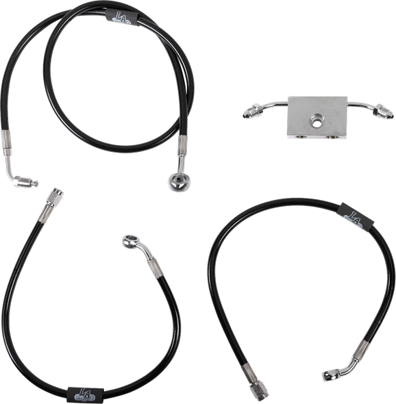 LA Choppers LA-8154B19B Brake Line - 18" - 20" Ape Hanger Handlebars - Black