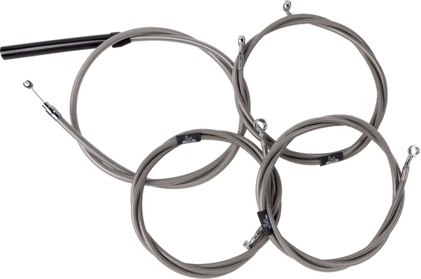 La Choppers LA-8059KT2-19 Complete Stainless Braided Handlebar Cable/Brake Line