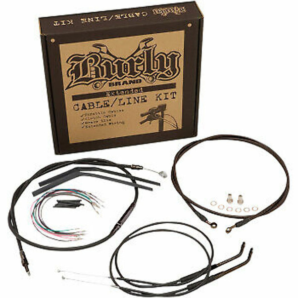Burly Brand B30-1145 Cable Kit - Jail Bar - 14" Handlebars - Black Vinyl