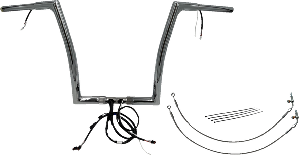 Fat Baggers Inc. 701914 Ez Install Wired 1-1/4" Flat Top Handlebar Kit - 14"