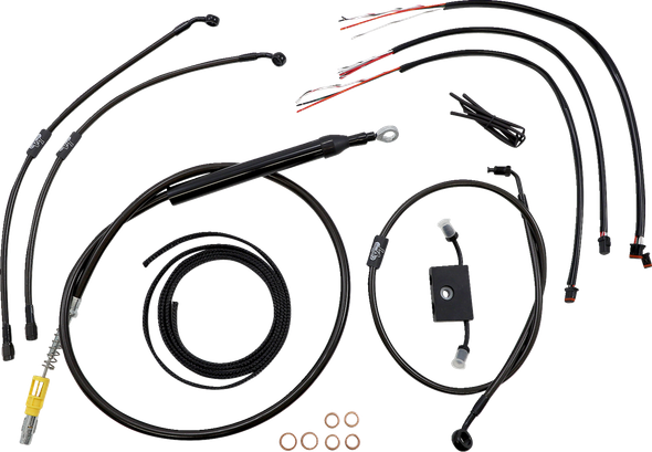 La Choppers LA-8157KT2-19M Complete Midnight Braided Cable Kit - 18-24 Softail