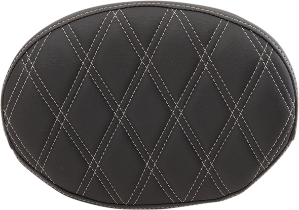 Drag Specialties Seats 0822-0429 Oval Sissy Bar Pad - SIlver Stitch - Fl 99-22
