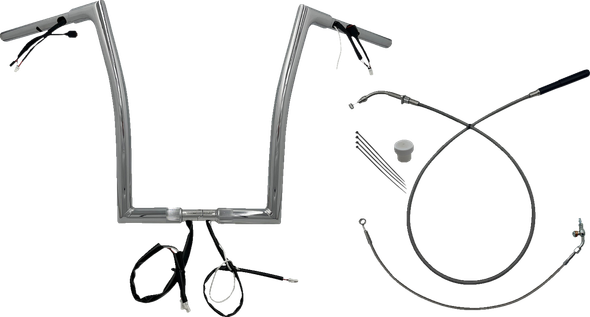 Fat Baggers Inc. 749916 1-1/4" Ez Install Flat Top Handlebar - 16" - Chrome