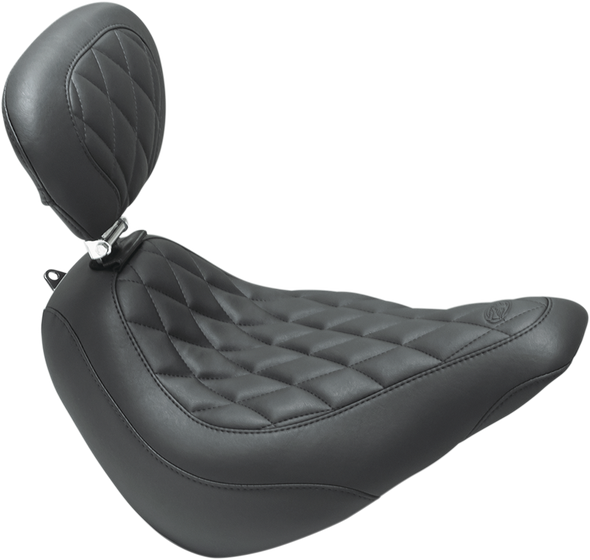 Mustang Tripper Motorcycle Solo Seat & Backrest 18-21 for Harley Softail Slim