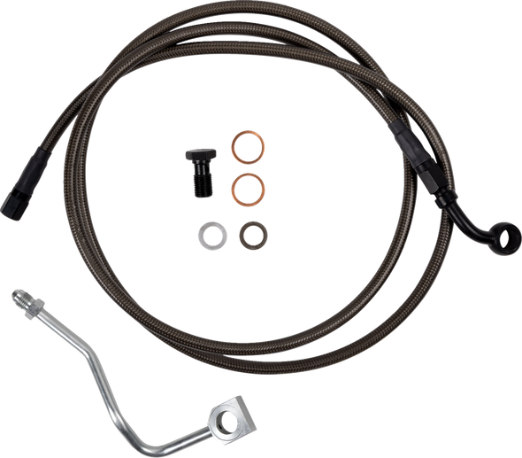 Barnett 25430511336 Brake Line - Upper - Carbon Coat w/ Black Fittings - +6"