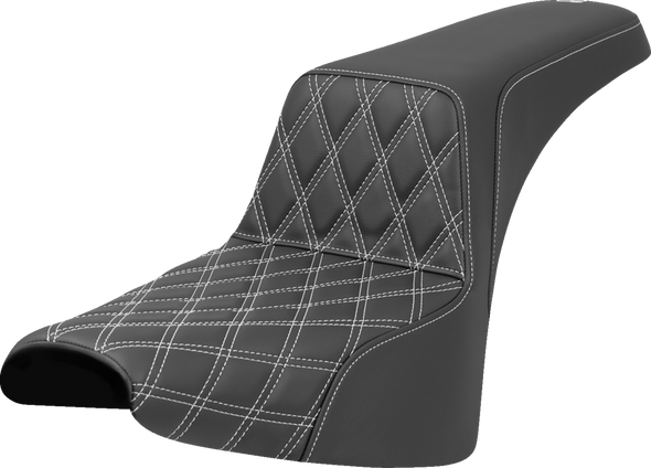 Saddlemen 818-30-17206 Step-Up Seat - Lattice - White Stitch - FXST/FXBB 18-25