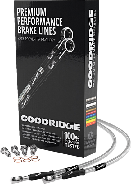 Goodridge HD0085-2RC-CL Brake Hose Kit - Rear - FLSTF/FXST/FXSTB/FXSTC 07