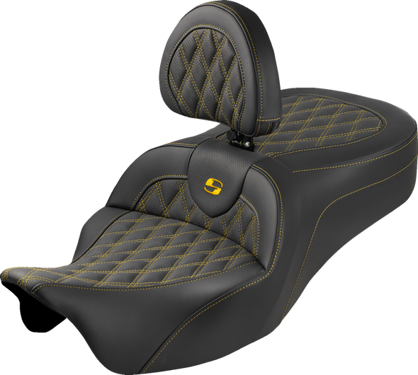 Saddlemen 808-07B-182SB7 Roadsofa King Seat - w/ Backrest - FLH/FLT 08-25