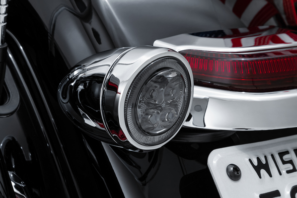 Ciro 45601 Turn Signal Insert - Red LED - Smoke Lens - Chrome