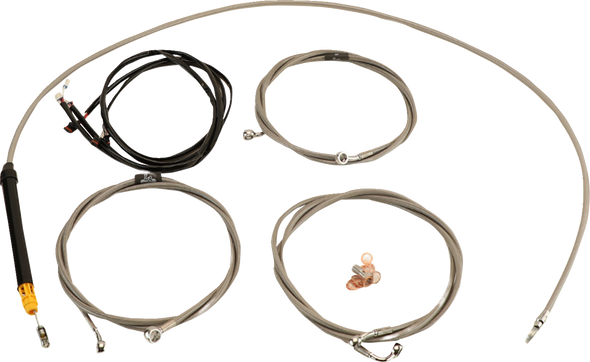 La Choppers LA-8059KT3-16 Complete Plug-and-Play Cable Kit - Stainless