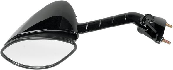 Emgo 20-43042 Mirror - Side View - Cat Eye - Black - Left