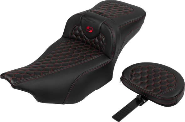 Saddlemen 823-07-190B4 Roadsofa Ext Reach Seat - w/ Backrest - FLTR/FLHX 23-24