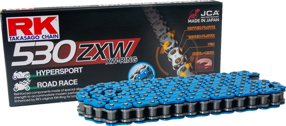 RK BB530ZXW-120 530 Zxw - Drive Chain - 120 Links - Blue