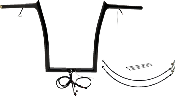 Fat Baggers Inc. 901916-B Ez Install Wired 1-1/4" Pointed Top Handlebar Kit