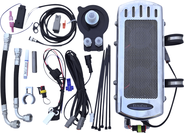 Ultracool SMS8-1C Side Mount Oil Cooler Kit - Chrome - M8 Softail