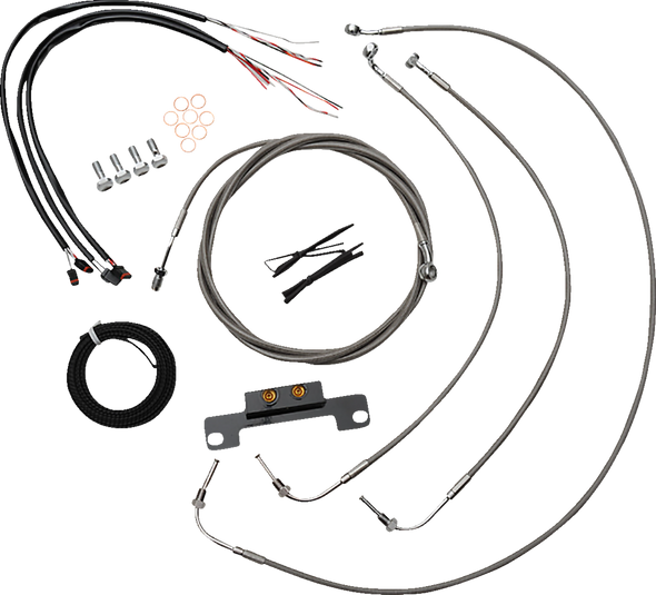 La Choppers LA-8058KT2-08 Complete Stainless Braided Handlebar Cable/Brake Line