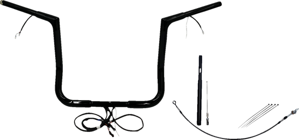 Fat Baggers Inc. 712014-B Ez Install Wired 1-1/4" Flat Top Handlebar Kit - 14"