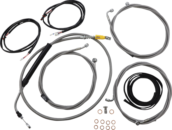 La Choppers LA-8056KT3-19 Complete Plug-and-Play Cable Kit - ABS - Stainless