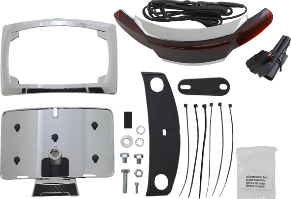 Ciro 40253 Taillight/License Plate Frame - Chrome - Red Lens