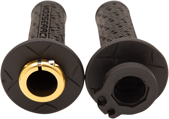 Moose Racing Clamp Lock On Grips Black/Gold 7/8" Motocross Off-Road Universal