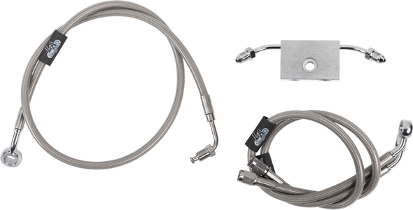 LA Choppers LA-8154B16 Brake Lines - 17" Ape Hanger Handlebars - Stainless Steel