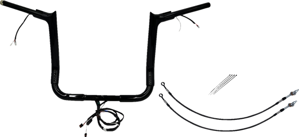 Fat Baggers Inc. 801214-B Ez Install Wired 1-1/2" Pointed Top Handlebar Kit