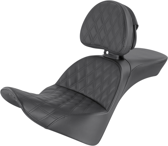Saddlemen 818-33-030LS Explorer Seat - Lattice Stitched - Backrest - FL 18-24