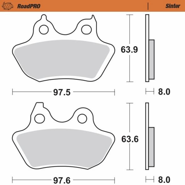 MOTO-MASTER 412002-PU Brake Pads - Sintered Series