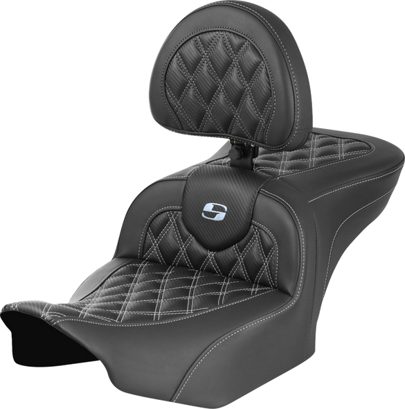 Saddlemen 823-07-206B5 RoadSofa Seat - w/ Backrest - CF - FLTR/FLHX 23-24