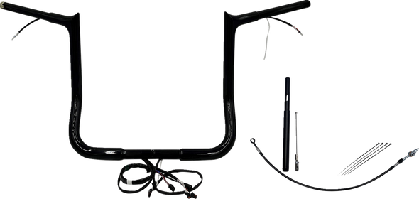 Fat Baggers Inc. 912014-B Ez Install Wired 1-1/4" Pointed Top Handlebar Kit