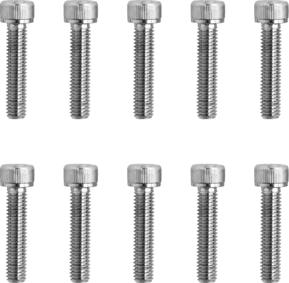Drag Specialties DS-190598 Bolts - Knurled/Fine Thread - #10-32 x 7/8" - 10 Pack