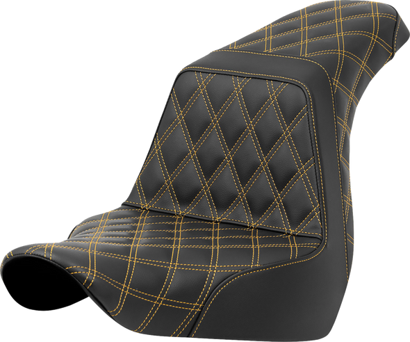 Saddlemen 818-29-17507 Step-Up Seat - Lattice - Gold Stitch - FXLR/FLSB 18-21