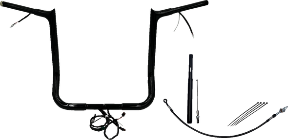 Fat Baggers Inc. 912016-B Ez Install Wired 1-1/4" Pointed Top Handlebar Kit