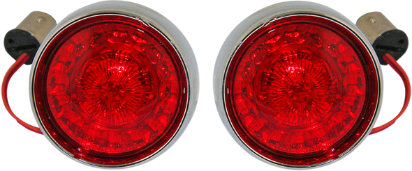 Custom Dynamics PB-BB-RR-1157CR Bullet Turn Signal - 1157 - Chrome - Red Lens
