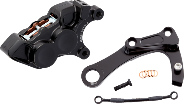 Arlen Ness 02-329 4-Piston Caliper - Rear - Black