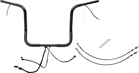 Fat Baggers Inc. 901514-B Ez Install Wired 1-1/4" Round Top Handlebar Kit - 14"