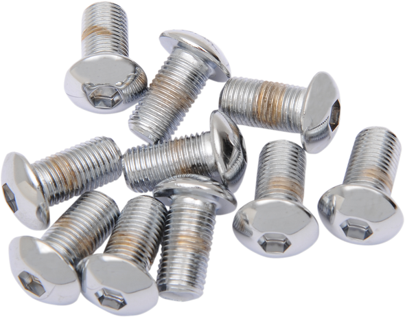 Drag Specialties Bolts - Button Head/ 3/8"-24 X 3/4" - 10 Pack