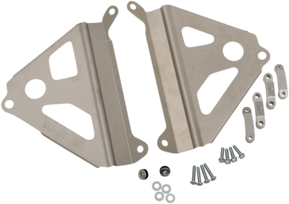 Works Connection 18-280 Radiator Brace Set - Silver - for Yamaha