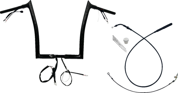 Fat Baggers Inc. 949914-B 1-1/4" Ez Install Pointed Top Handlebar - 14" - Black