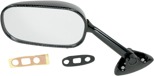 Emgo 20-69784 Mirror - Side View - Black/CF - Rectangle - Left - for Suzuki