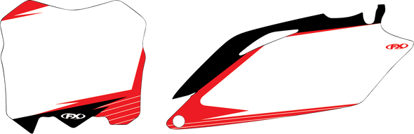 Factory Effex 24-64356 Graphic Number Plate - White/Red - Crf