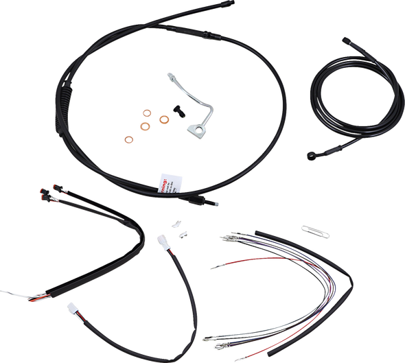 Burly Brand B30-1175 Complete Black Vinyl Handlebar Cable/Line Kit for Ape