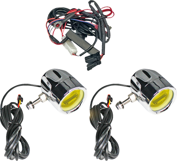 Custom Dynamics PB-FOG-UNV-YC Fog Light - Chrome - Yellow Lens - Universal
