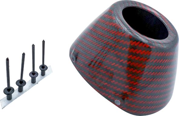 FMF 040695 End Cap Replacement Kit - Carbon - Rct External - Red