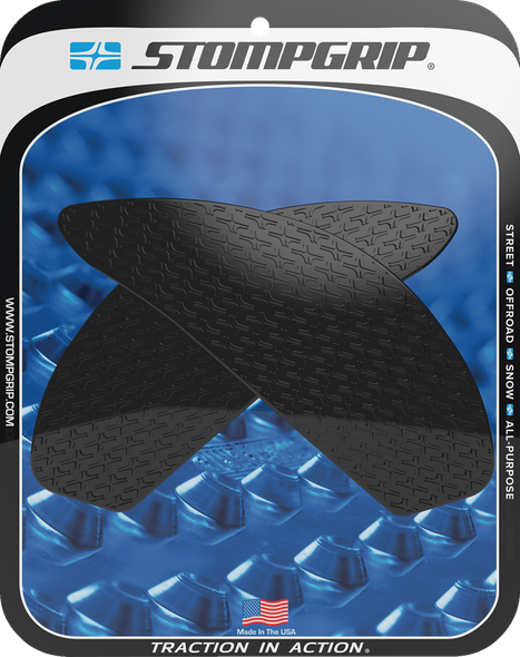 Stompgrip 55-14-0152B Tank Grips - Icon - Black - for Suzuki - Gs 18-25