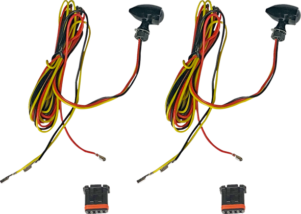 Custom Dynamics CD-MICRO-AR2-B Micro Bullet Turn Signals - Amber/Red- Black