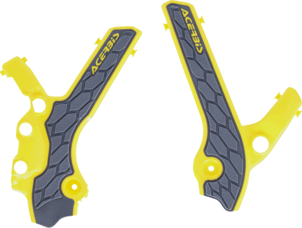 Acerbis 2983341120 X-Grip Frame Guards - Gray/Yellow - Dr-Z 400S/E/SM