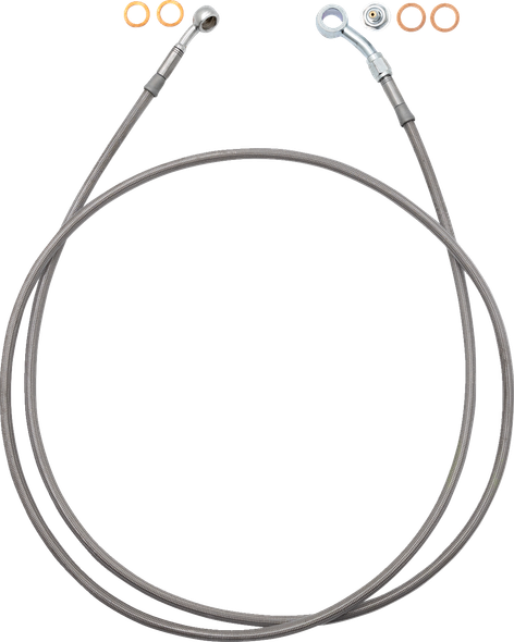 FAT Baggers INC. 110063 Ez Install Brake Line - 63" - Stainless Steel Braid