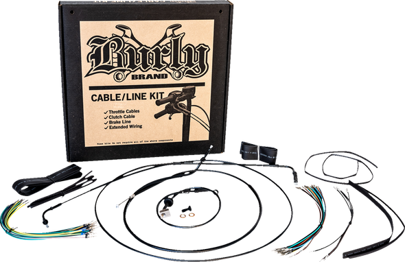 Burly Brand B30-1307 Extended Cable Kit - 12" Ape Hanger - Rebel