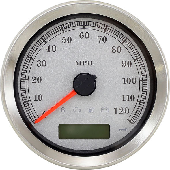 Drag Specialties 2210-0459 Programmable Speedometer - Silver Face - MPH